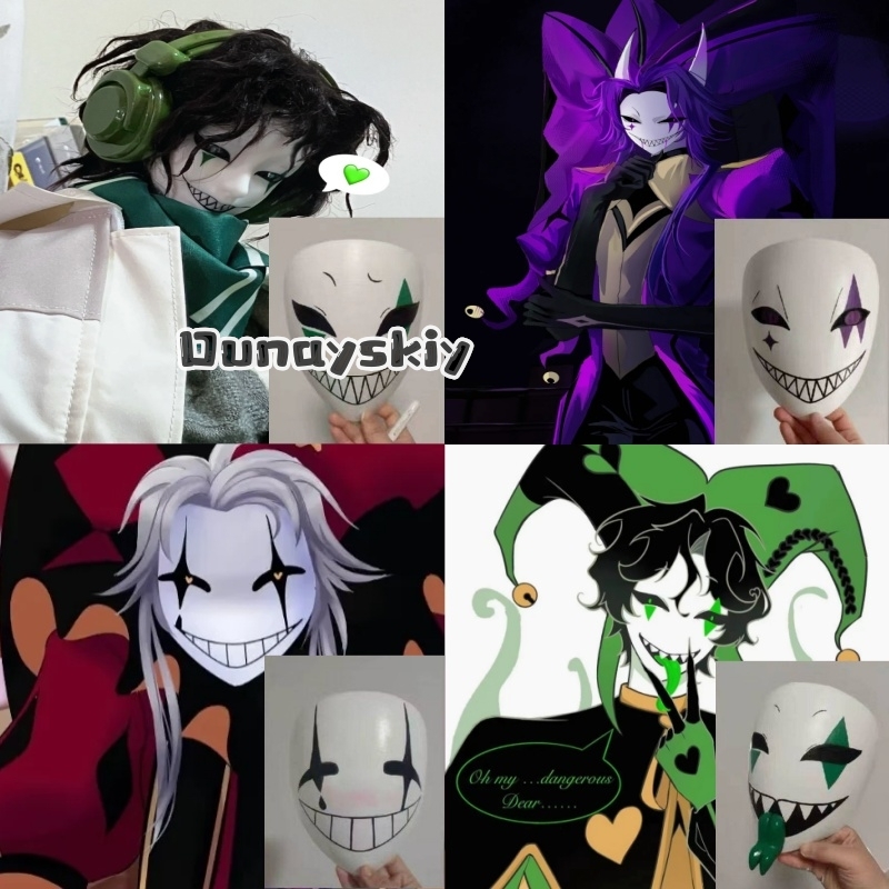 3D Printing Mask - アニメゲームサーカスコスプレ衣装リトル P マスク PVC プラスチックマスク手描きカスタム防水色褪せにくい可視 3D
