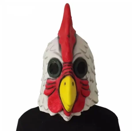 3D Printing Mask - ハロウィーン用ラテックスマスク、大人用、リチャード・ルースターのマスク、ホットライン・マイアミのゲームグッズ、3Dリアルなぬいぐるみ製の雄鶏の頭部、コスプレ用動物マスク。