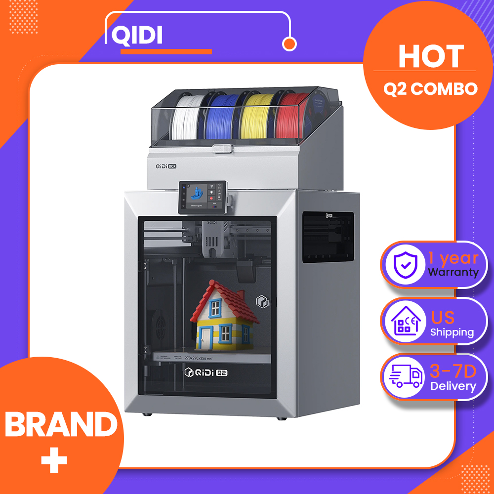 3D Printing Online Service - QIDI Q2 コンボ 3Dプリンター。最大印刷速度600mm/s、CoreXY方式、4色マルチマテリアル印刷に対応。370 ° C