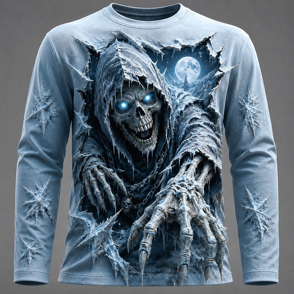 ハロウィン男性 3D グラフィックプリント長袖 Tシャツゴシ - 3D Printing Custom のレビューと価格
