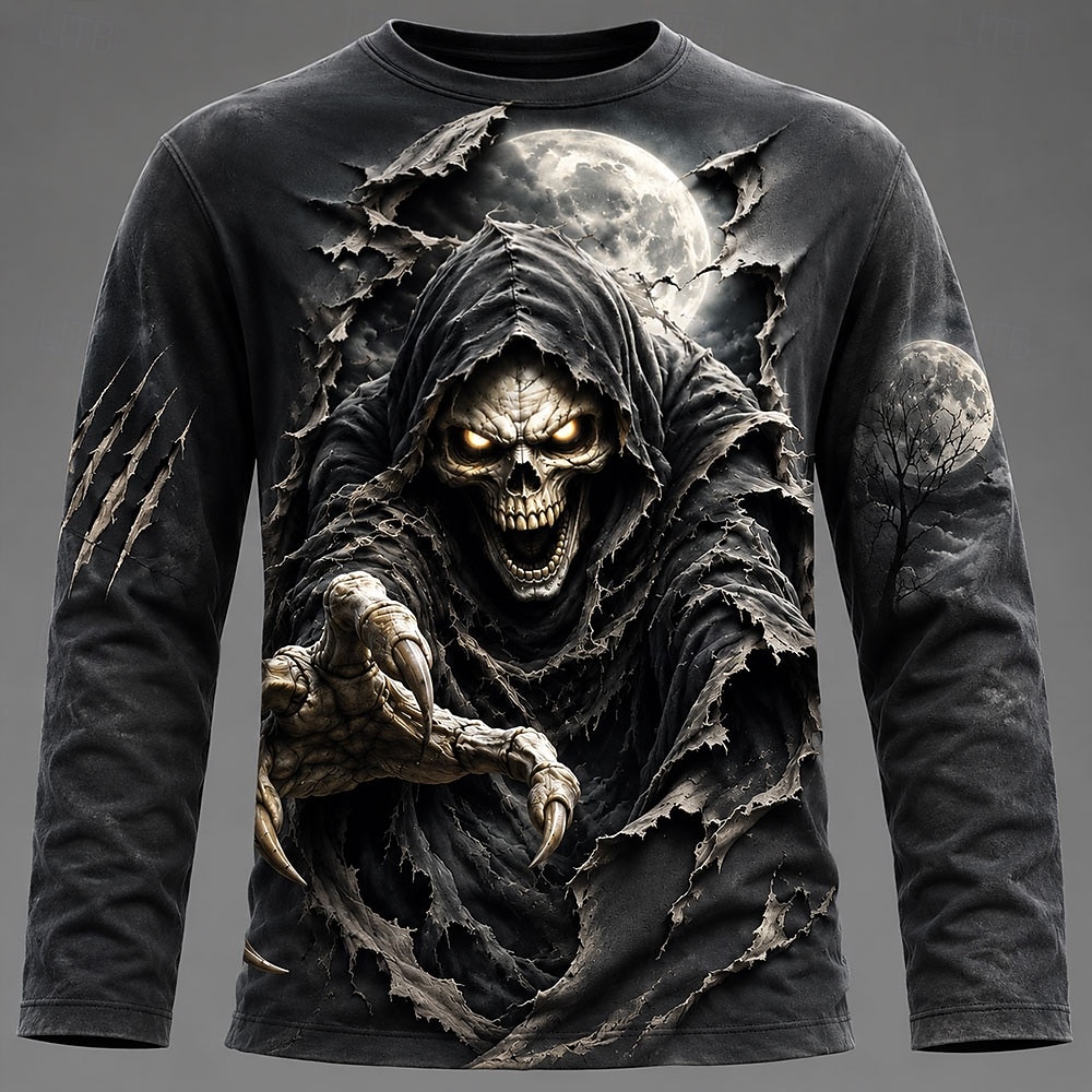 ハロウィン男性 3D グラフィックプリント長袖 Tシャツゴシ - 3D Printing Custom のレビューと価格