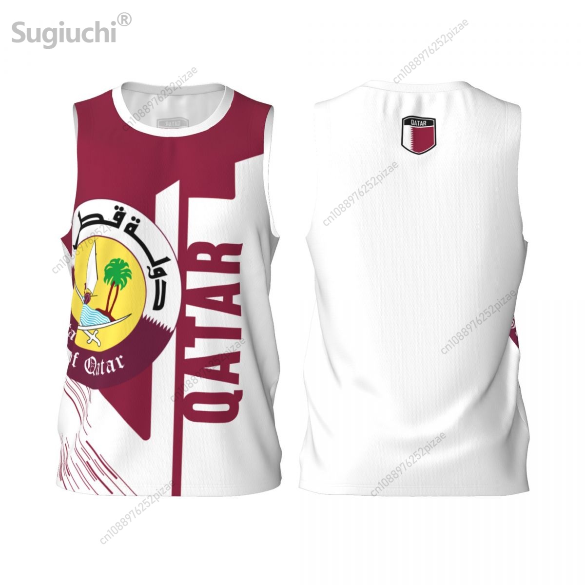 カスタム名番号カタール 3D 旗スポーツ Tシャツ男性服通気 - 3D Printing Qatar のレビューと価格