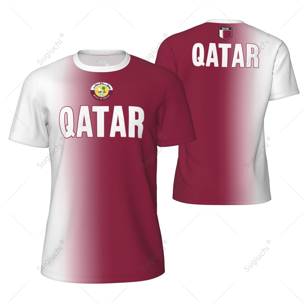 スポーツメッシュTシャツ カタール国旗 ランニング、バイク、 - 3D Printing Qatar のレビューと価格